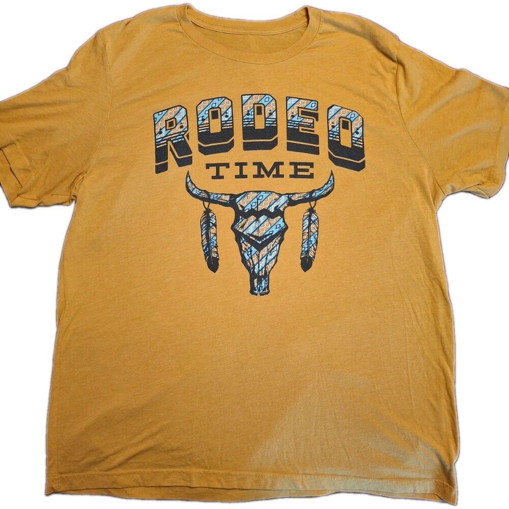 Dale Brisby Rodeo Time Mustard Short Sleeve T-Shirt Large